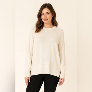 Autumn Cashmere ivory cashmere long sleeve sweater size XS fisherman capsule